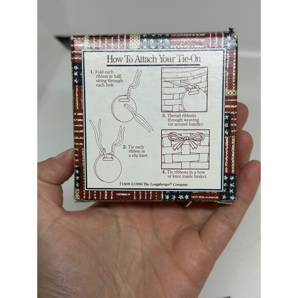 VTG 1997 Longaberger Inaugural Eagle Ceramic Basket Tie-On 1.25" Patriotic New - Picture 3 of 4